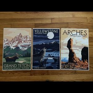 Set of 3 National Park art prints